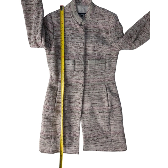 Holt Renfrew Women's Wool Long Coat Size 12 Tweed Lined Classic Winter Coat - Picture 10 of 16